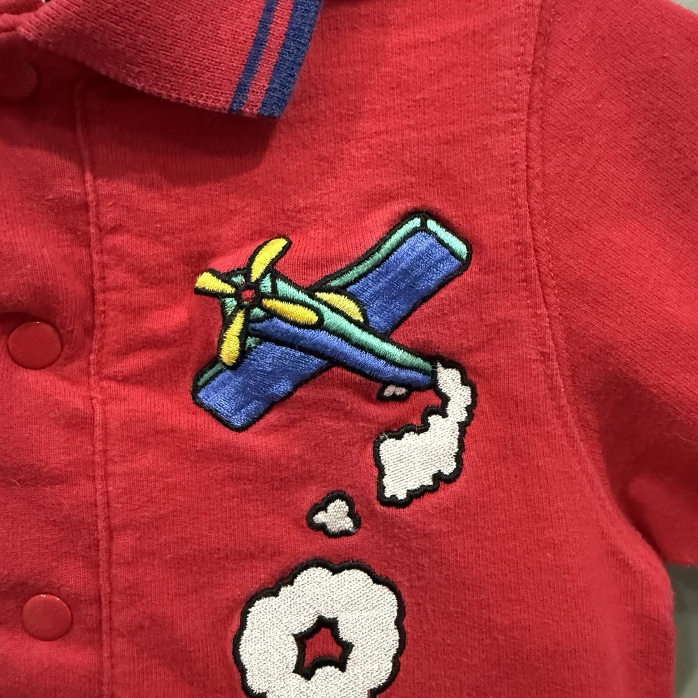 VTG 90s Y2K Disney Winnie the Pooh Romper Red Pooh Airplane Baby 18M Rare HTF - Picture 4 of 16